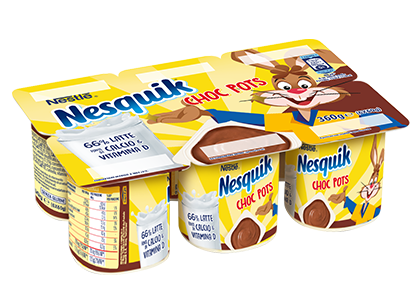Confezione Nesquik Choc Pots da 6x60g Confezione Nesquik Choc Pots da 6x60g