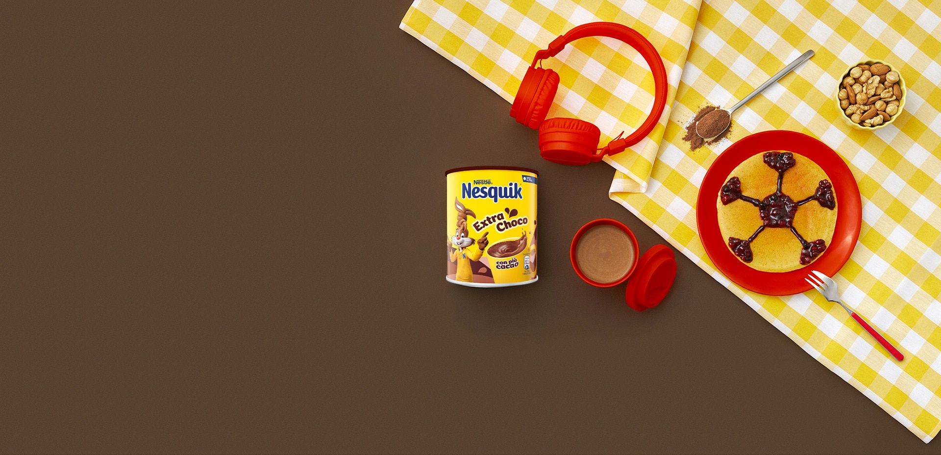 Confezione di Nesquik Extra Choco, con il 50% in più di cacao