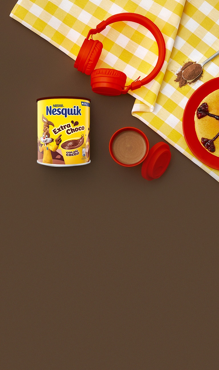 Confezione di Nesquik Extra Choco, con il 50% in più di cacao